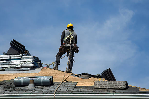 Professional Gutter Installation technician working in Sidney, NY